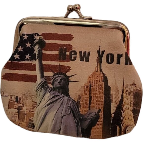 Classic Coin Purse with New York Print - Picture 1 of 3